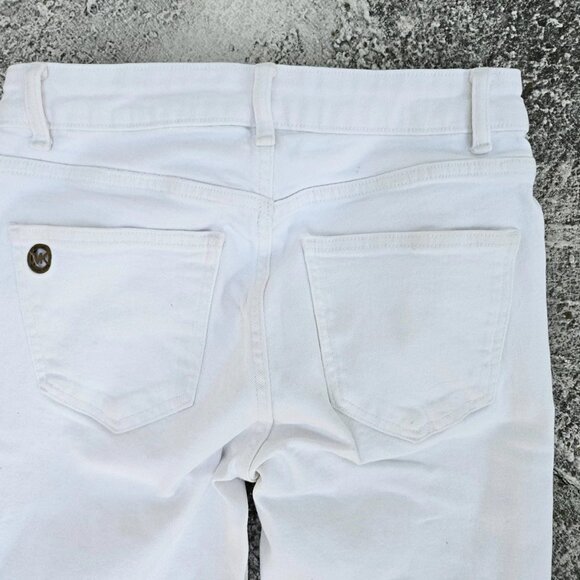 Michael Kors Women Jeans White Cotton Denim Jeans Size 4 - Picture 7 of 11
